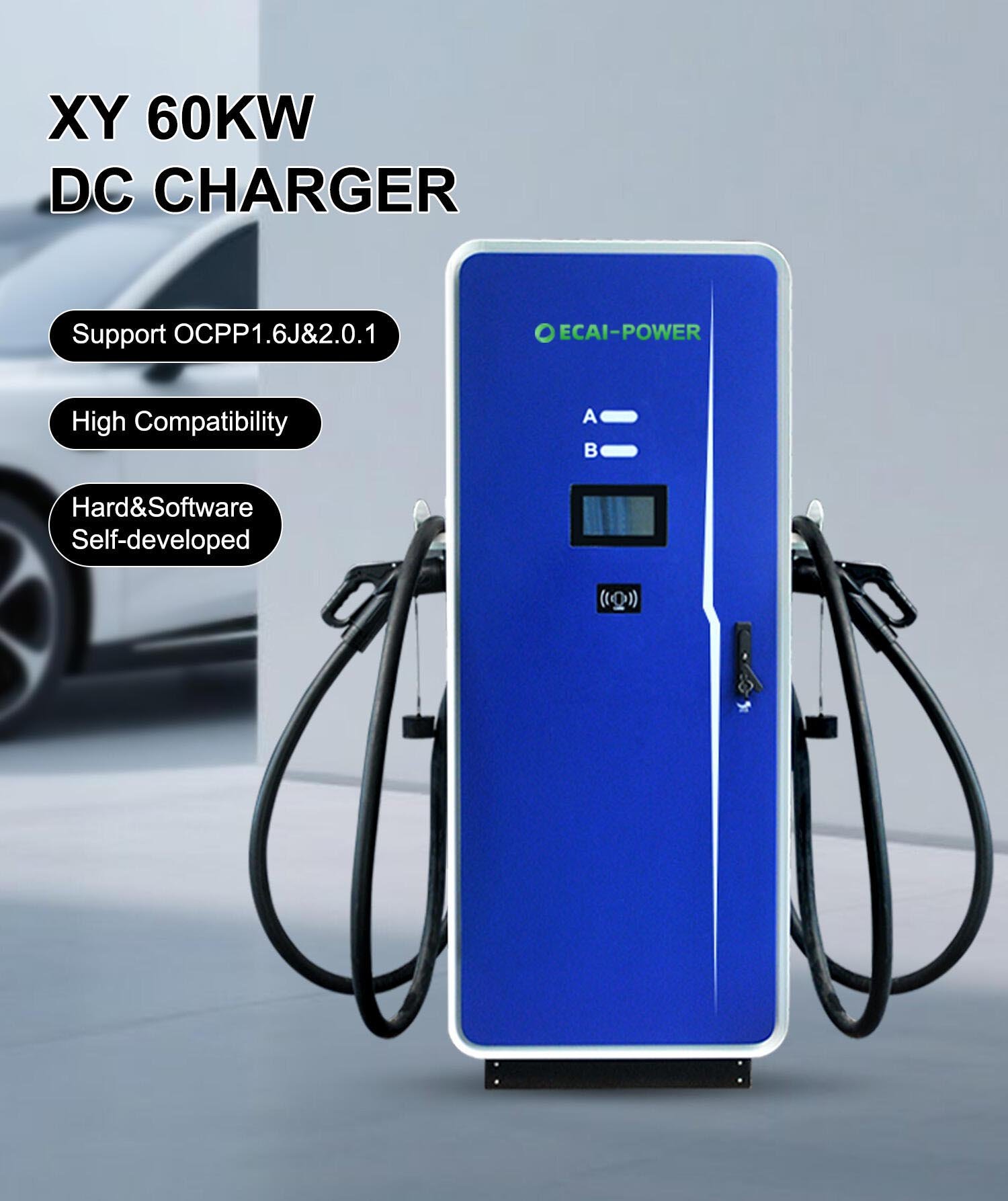TUV 60kW/80kW EV Charging Station OCPP Floor Mounted DC EV Charger Chademo CCS GB/T