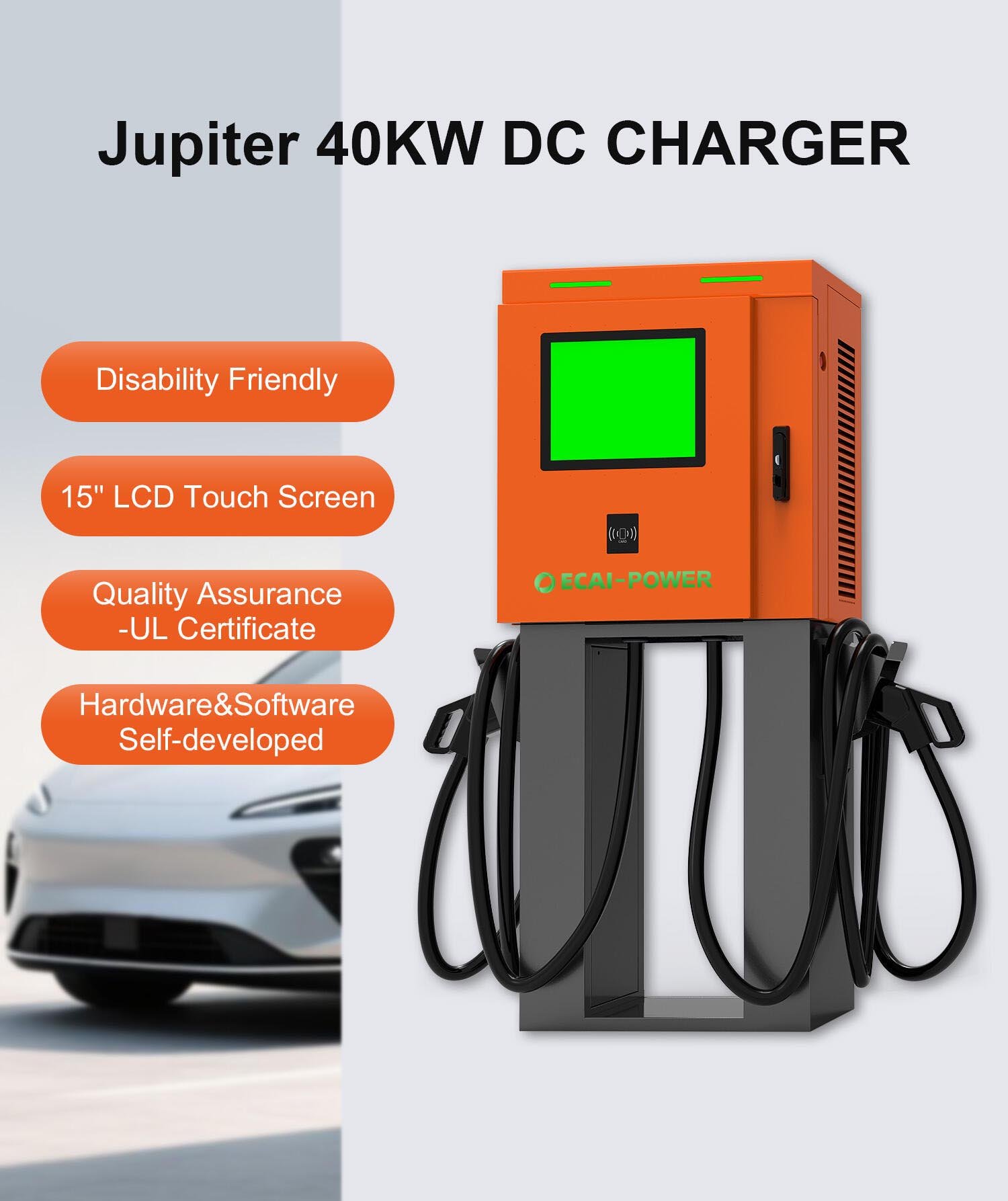 40kW 60kW DC Fast Charger DC EV Charging Station Screen Chademo CCS GB/T for Electric Car Details